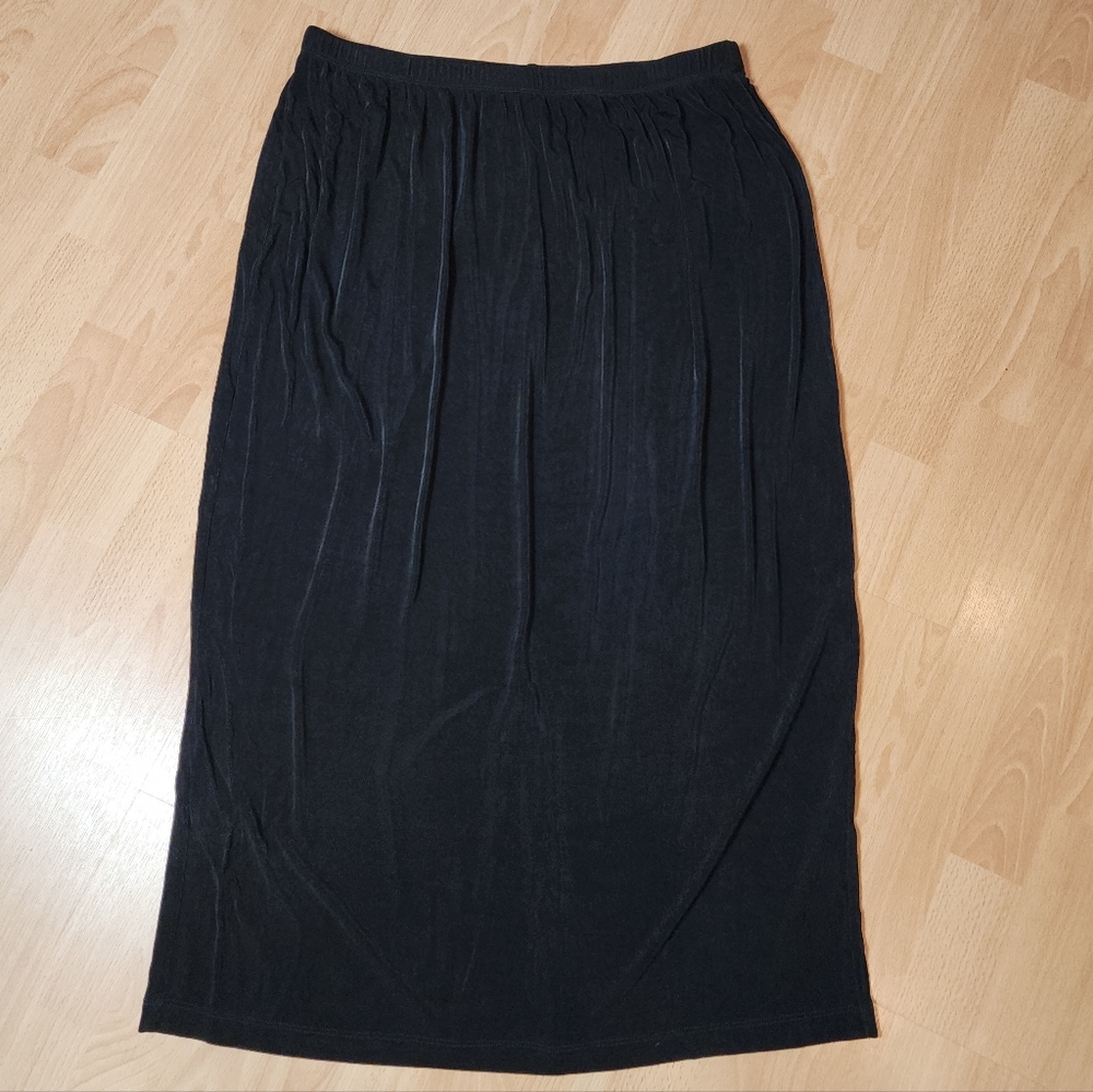 Vikki‎ Vi Slinky Black Maxi Skirt Pull On Stretch Size 2X Nordstrom
